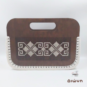 Διώνη - Γυναικεία ξύλινη τσάντα χειρός της συλλογής κλωστή και ξύλο