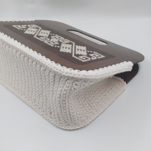 Διώνη - Γυναικεία ξύλινη τσάντα χειρός της συλλογής κλωστή και ξύλο